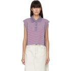 MM6 Maison Margiela Purple Striped Polo Tank Top