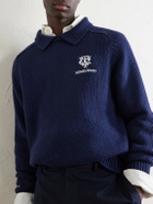 Polo Ralph Lauren - Wimbledon Logo-Appliquéd Cotton Sweater - Blue