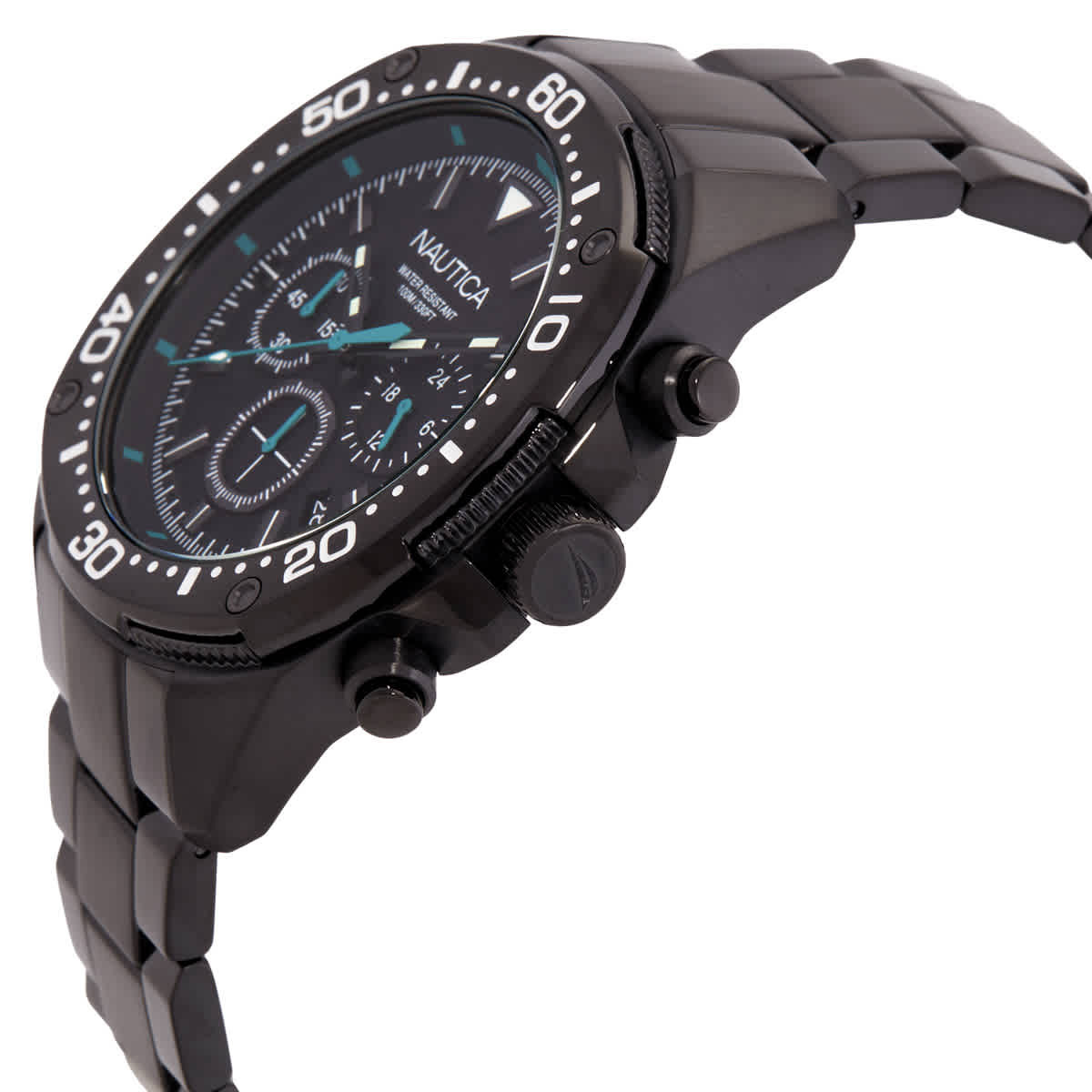 Nautica NCT Blue Sail Chronograph Quartz Black Dial Mens Watch NAPBSF408