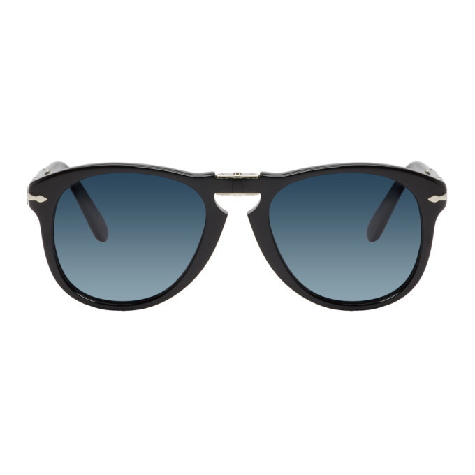 Photo: Persol Black and Blue Steve McQueen 714SM Sunglasses