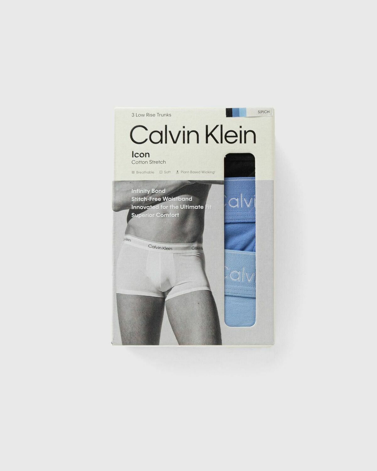 Calvin Klein Underwear LOW RISE TRUNK ICON COTTON STRETCH 3-PACK Blue Mens Boxers & Brief