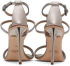 Max Mara Gray Metallic Nappa Leather Sandals
