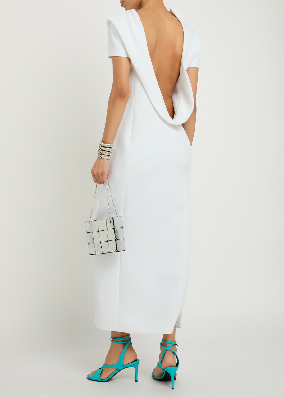 Khaite Iryl Open-back Draped Crepe Dress White