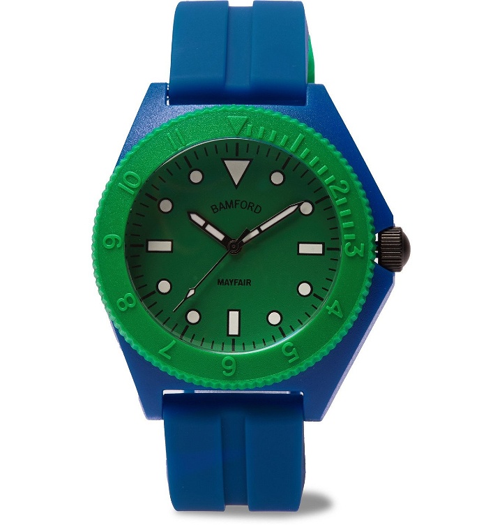 Photo: BAMFORD LONDON - Mayfair Sport Limited Edition Polymer and Rubber Watch - Blue