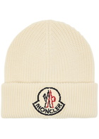 Moncler Logo Wool Beanie - Cream - One Size
