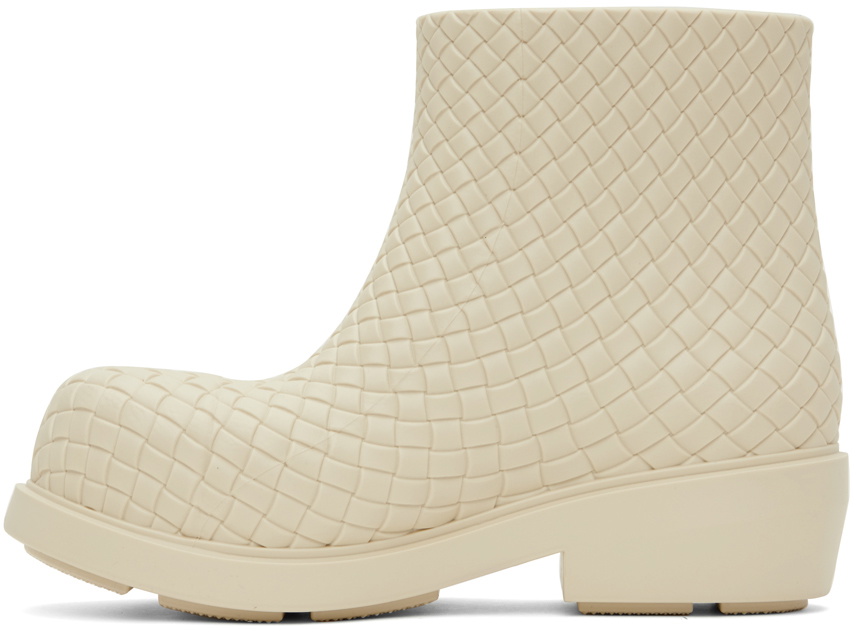 Bottega Veneta Off-White Fireman Ankle Boots Bottega Veneta