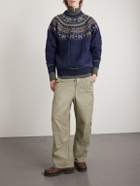 Beams Plus - Cable-Knit Wool Sweater - Blue