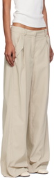 St. Agni Beige Utility Pleat Trousers