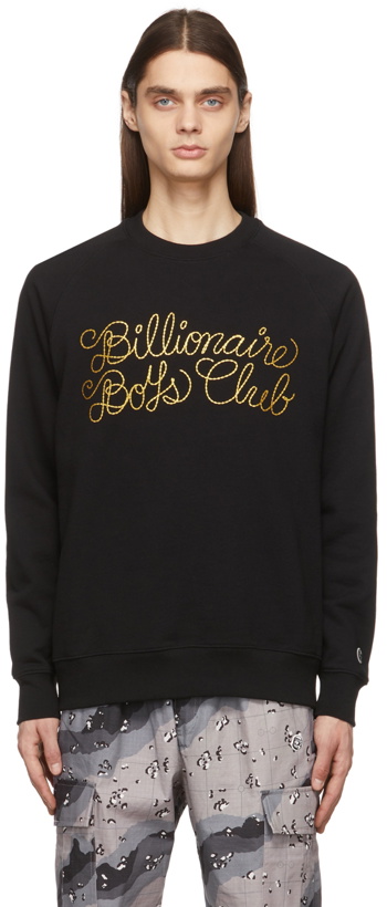 Photo: Billionaire Boys Club Black Glitter Rope Logo Sweatshirt