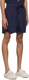 Tekla Navy Drawstring Pyjama Shorts