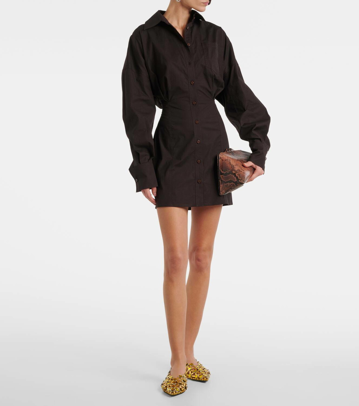 フラットシューズ THE ATTICO BALLERINA GRID LEATHER Grid'' ballerina black for Women | THE ATTICO®