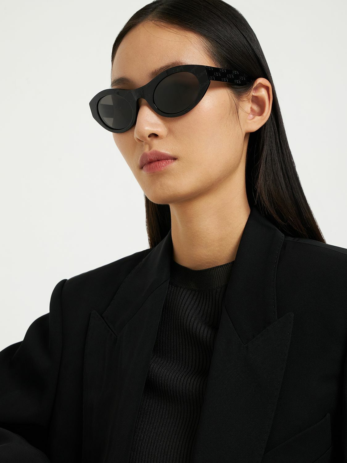 BALENCIAGA Monogram Women\'s Sunglasses Balenciaga Acetate sunglasses with golden monogram|BB0103SA001 main image 4