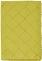 Bottega Veneta Yellow Intrecciato Flap Card Holder
