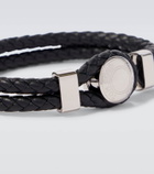 Tom Ford Logo braided leather bracelet