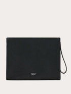 Ferragamo Mens Gancini pouch in Black