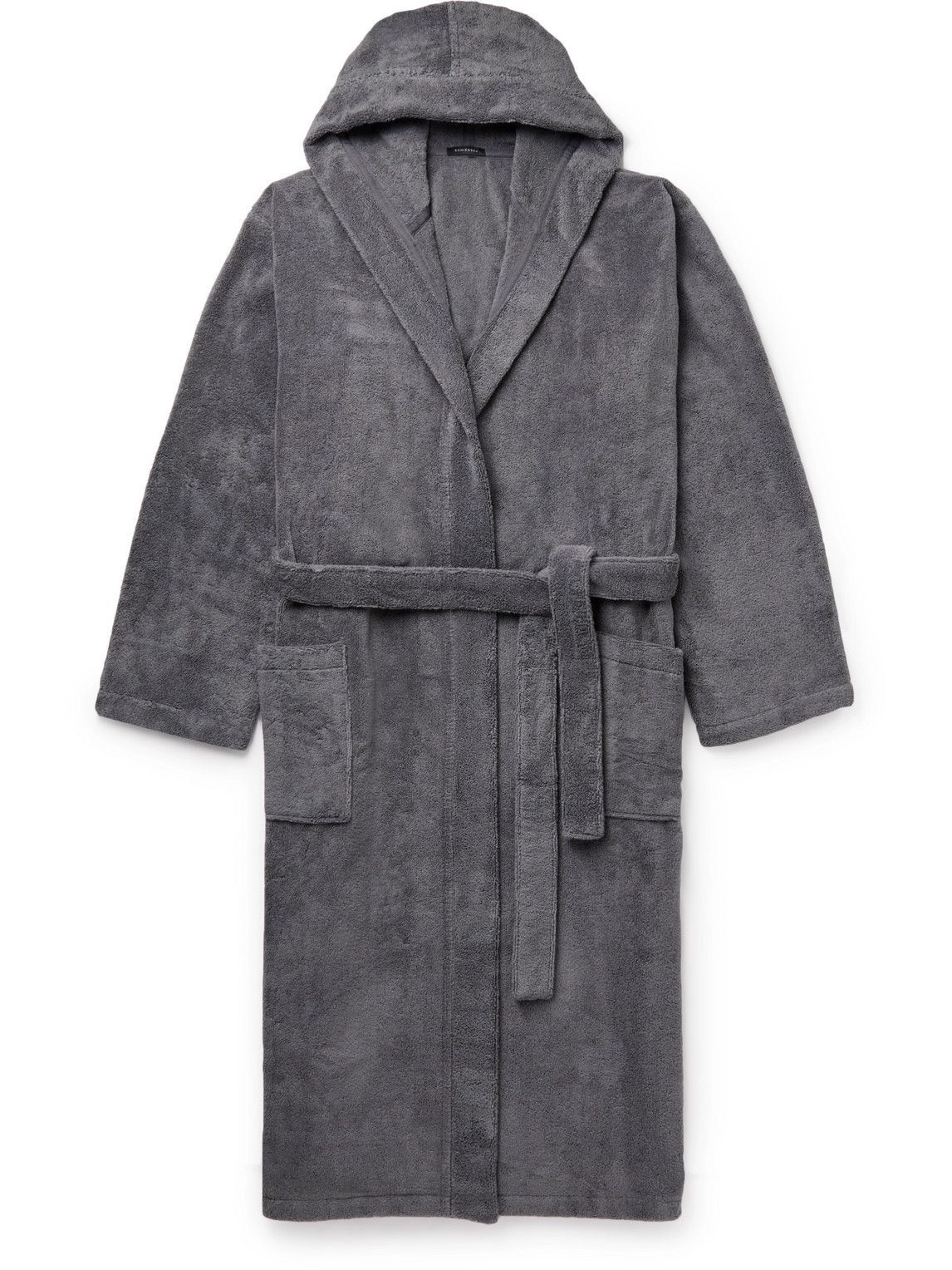 Photo: Schiesser - Essentials Cotton-Terry Hooded Robe - Gray