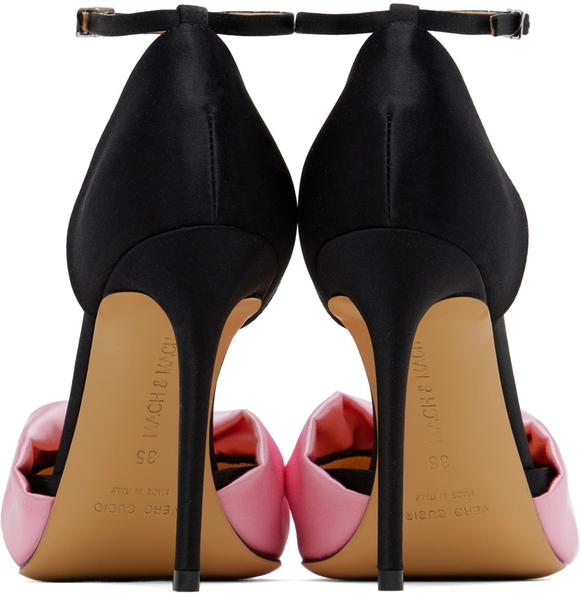 MACH & MACH Black & Pink Double Heart 110 Heels MACH & MACH