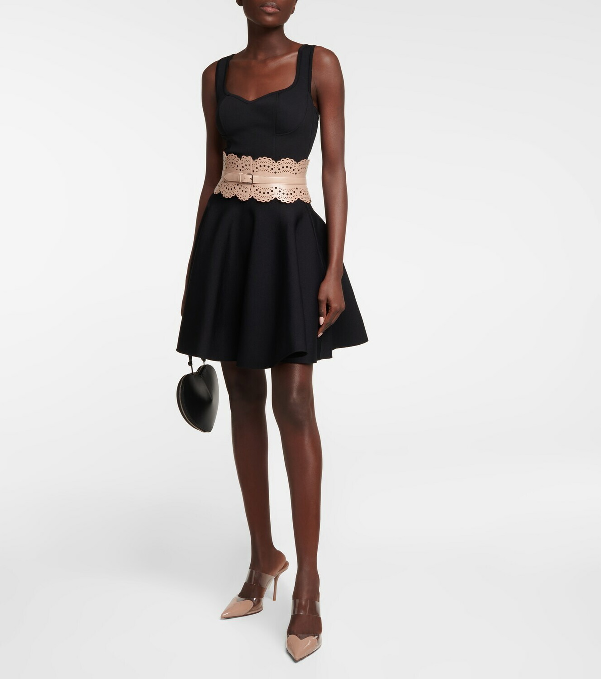 Alaïa Cœur patent leather and PU mules ALAÏA