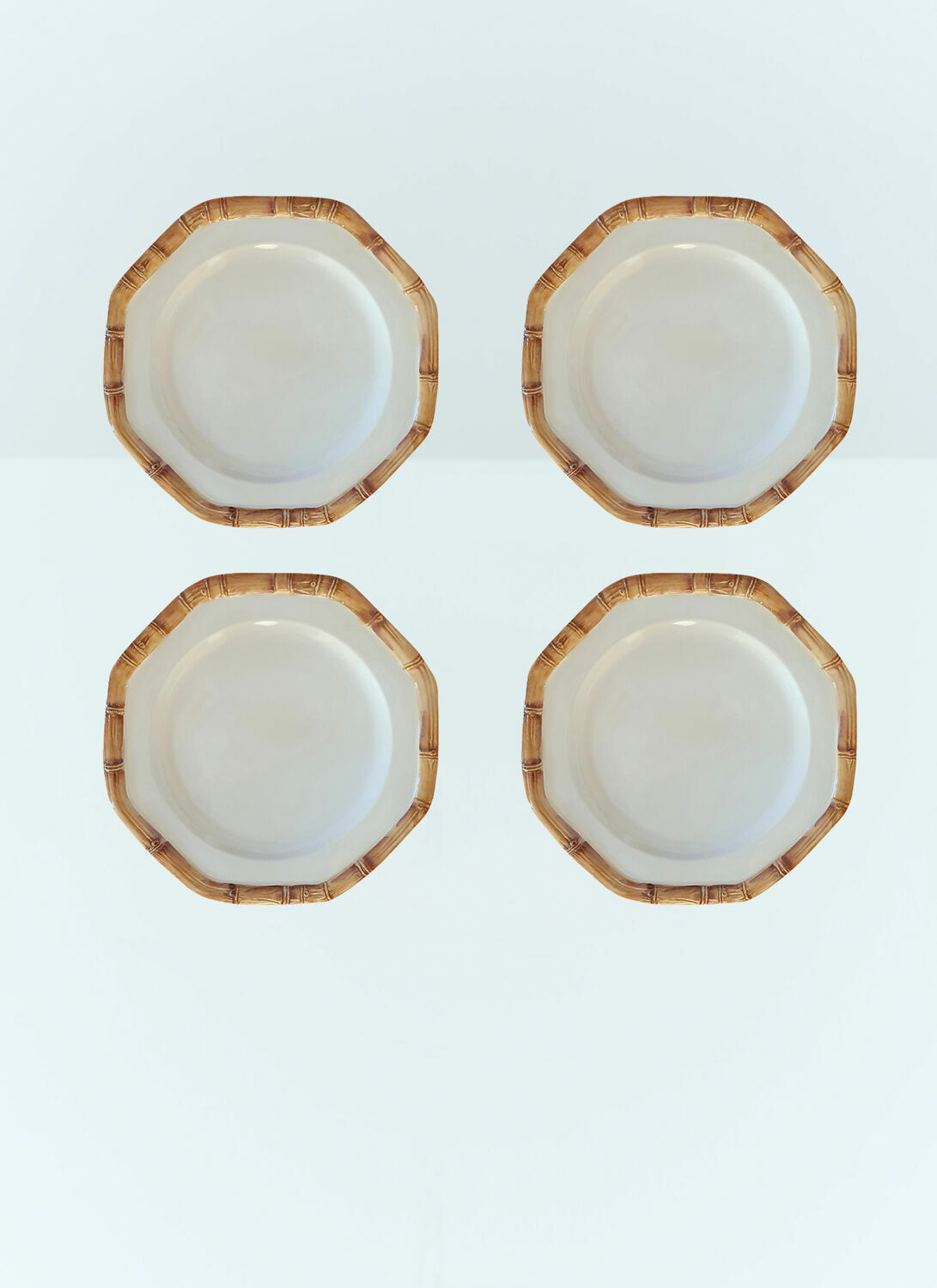 Les-Ottomans Set Of Four Bamboo Dessert Plates