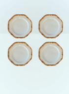 Les-Ottomans Set Of Four Bamboo Dessert Plates