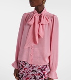 Rixo Wilhelmina tie-neck silk blouse