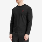 AMI Paris Men's Small Red ADC Classic Long Sleeve T-Shirt in Black