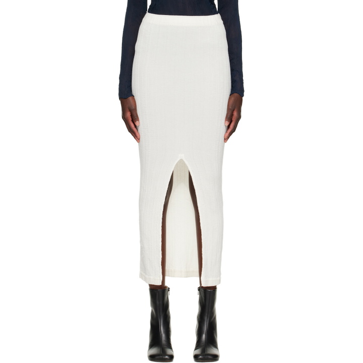 Photo: ISSEY MIYAKE Off-White Rill Midi Skirt