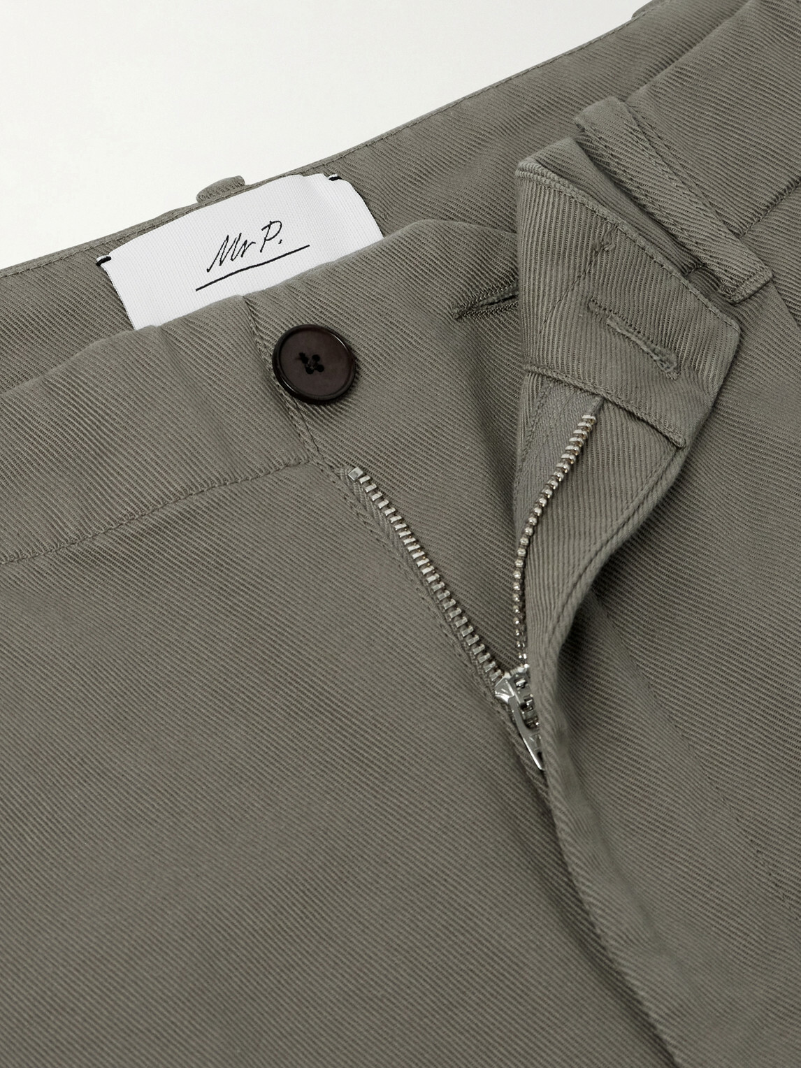 Mr P. - Daniel Tapered Pleated Cotton-Canvas Trousers - Gray