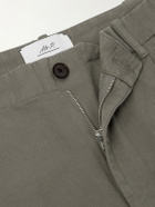 Mr P. - Daniel Tapered Pleated Cotton-Canvas Trousers - Gray