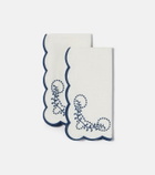 Cabana Set of 2 embroidered linen napkins