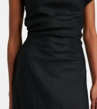 Faithfull Sius asymmetric linen midi dress