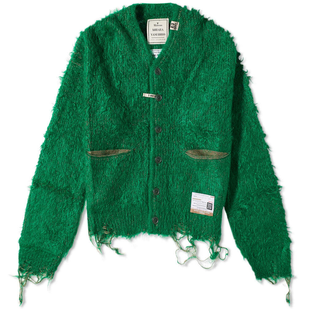 Maison Mihara Yasuhiro グリーンカーディガン Maison MIHARA YASUHIRO Men's Brushed Knit Cardigan in Green Maison