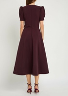 Rebecca Vallance Syrah Panelled Crepe Midi Dress Purple