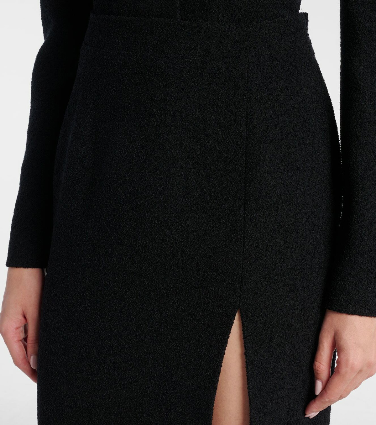 Alessandra Rich Wool-blend twill bouclé maxi skirt