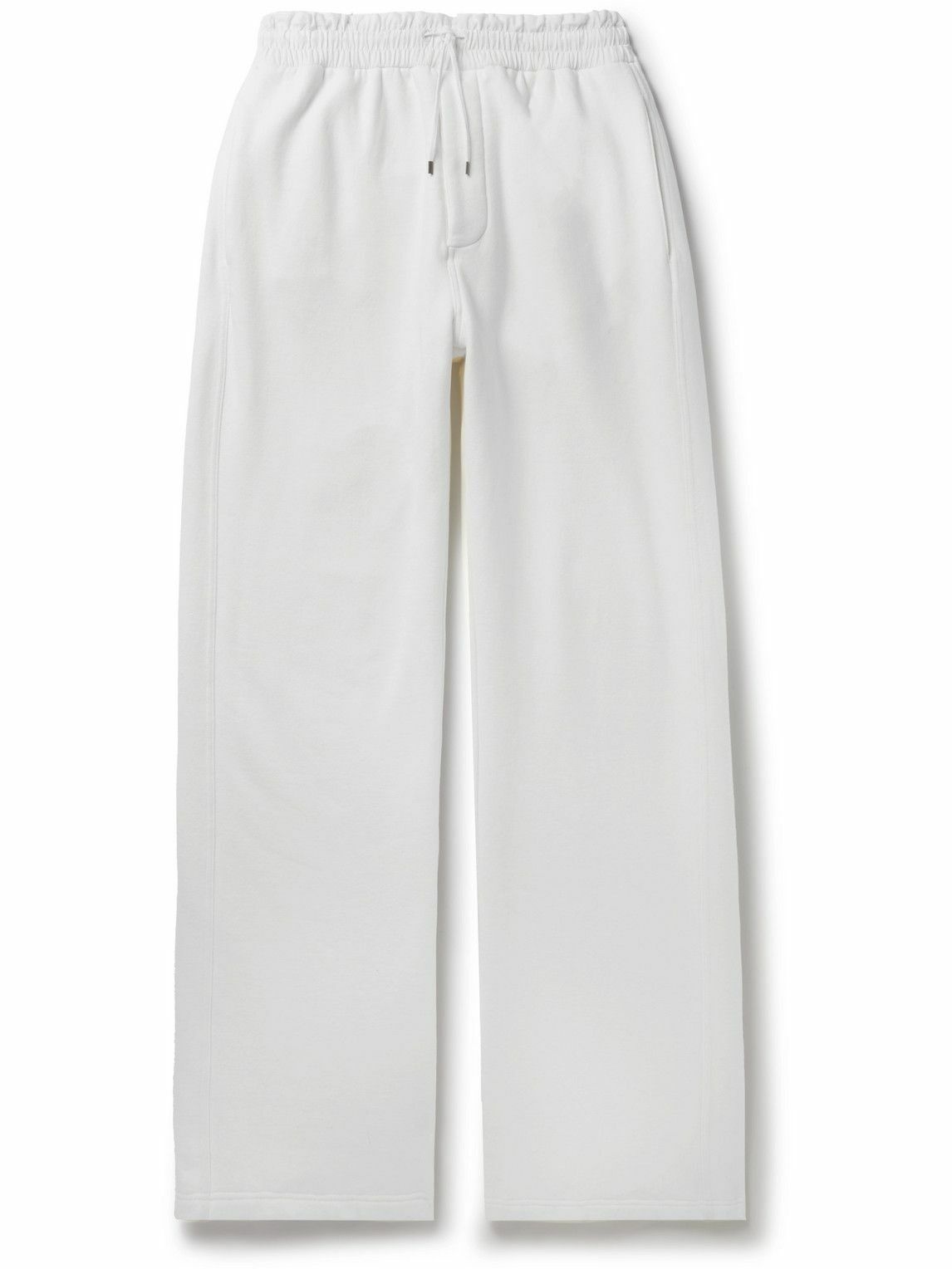 Photo: SAINT LAURENT - Wide-Leg Cotton-Jersey Sweatpants - White