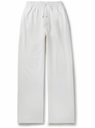SAINT LAURENT - Wide-Leg Cotton-Jersey Sweatpants - White