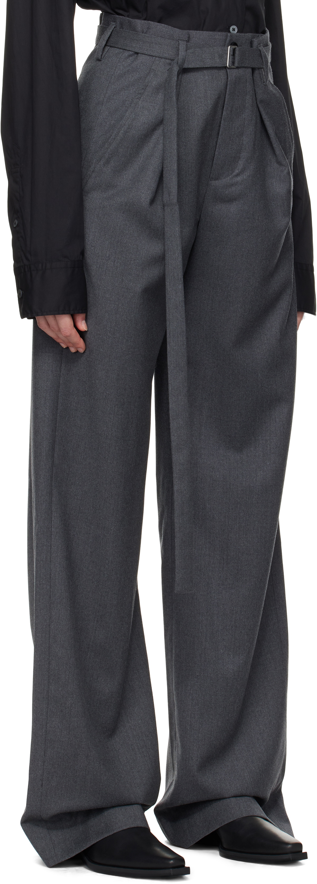 Ann Demeulemeester Gray Linna High-Comfort Trousers