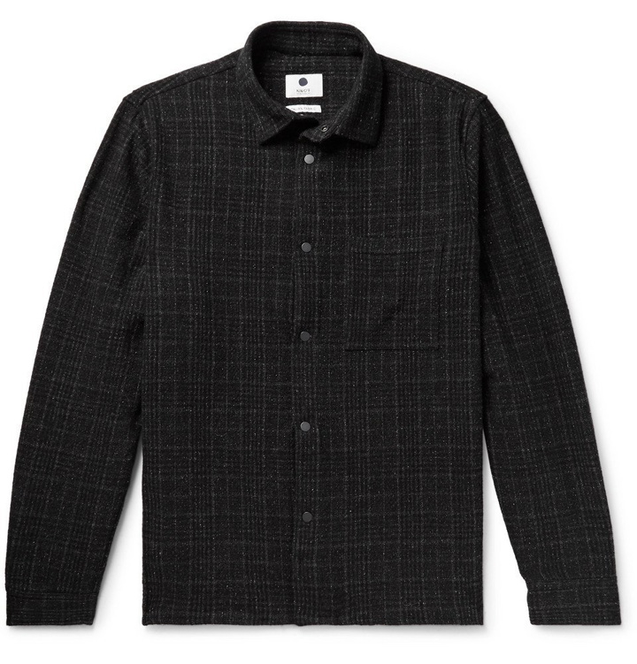 Photo: NN07 - Basso Checked Wool-Blend Overshirt - Men - Black