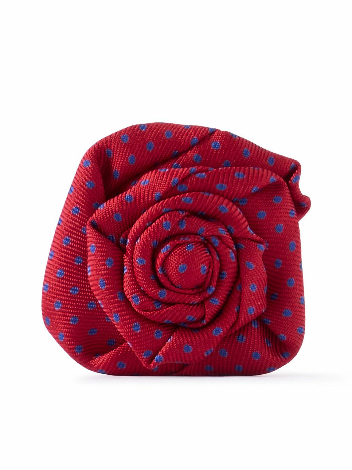 Red Faille Silk Pocket Square