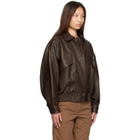 Nothing Written Brown Lambskin Bomber Jacket