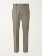 Brioni - Straight-Leg Linen and Cotton-Blend Trousers - Brown