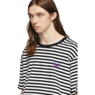 Needles White and Black Striped Logo T-Shirt