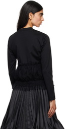 Noir Kei Ninomiya Black Ruffled Trim Cardigan