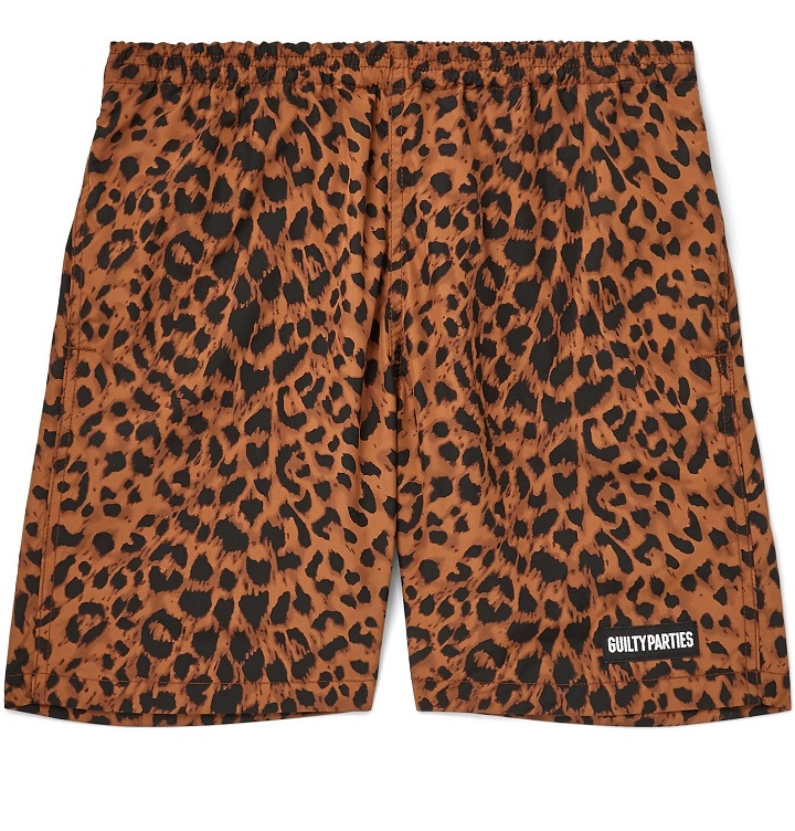 Photo: Wacko Maria - Logo-Appliquéd Leopard-Print Shell Shorts - Brown