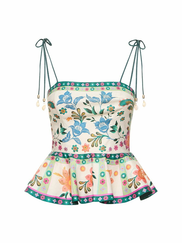 Photo: ZIMMERMANN - Ginger Scalloped Linen Corset Top