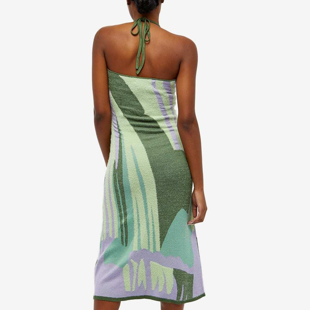 House Of Sunny Women's Lakeside Hockney Knitted Halter Neck Dress in Grass  Green/Parma Violet House Of Sunny