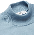 Mr P. - Cotton Mock-Neck Sweater - Blue