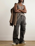 Rick Owens - Stefan Wide-Leg Brushed Cotton-Drill Cargo Trousers - Gray