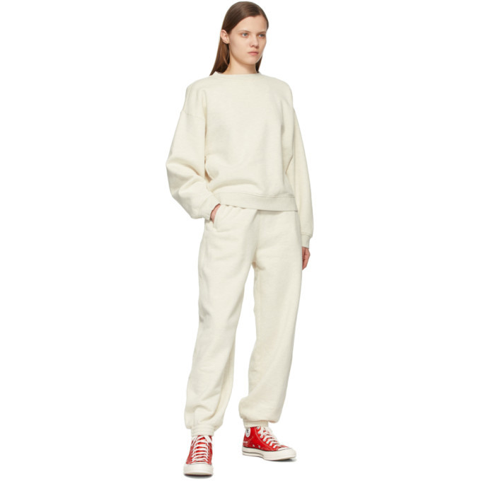 AGOLDE Off White Nolan Drop Shoulder Sweatshirt AGOLDE