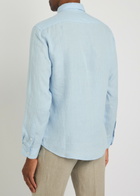Sunspel Linen Shirt Light Blue